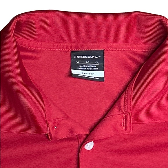 Nike Golf Red Polo Dri-Fit Embroidered Budweiser & Nike Logo on Sleeve Size XL - Picture 2 of 5